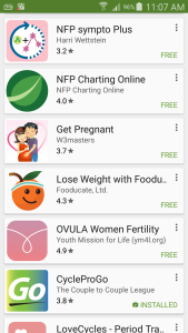 Cycle charting apps screenshot